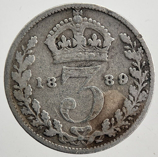 1889 Victoria Threepence Silver Coin | Collectable Grade | a6005
