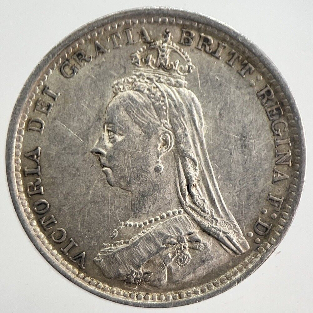1889 Victoria Threepence Silver Coin | Very High Grade | a4850