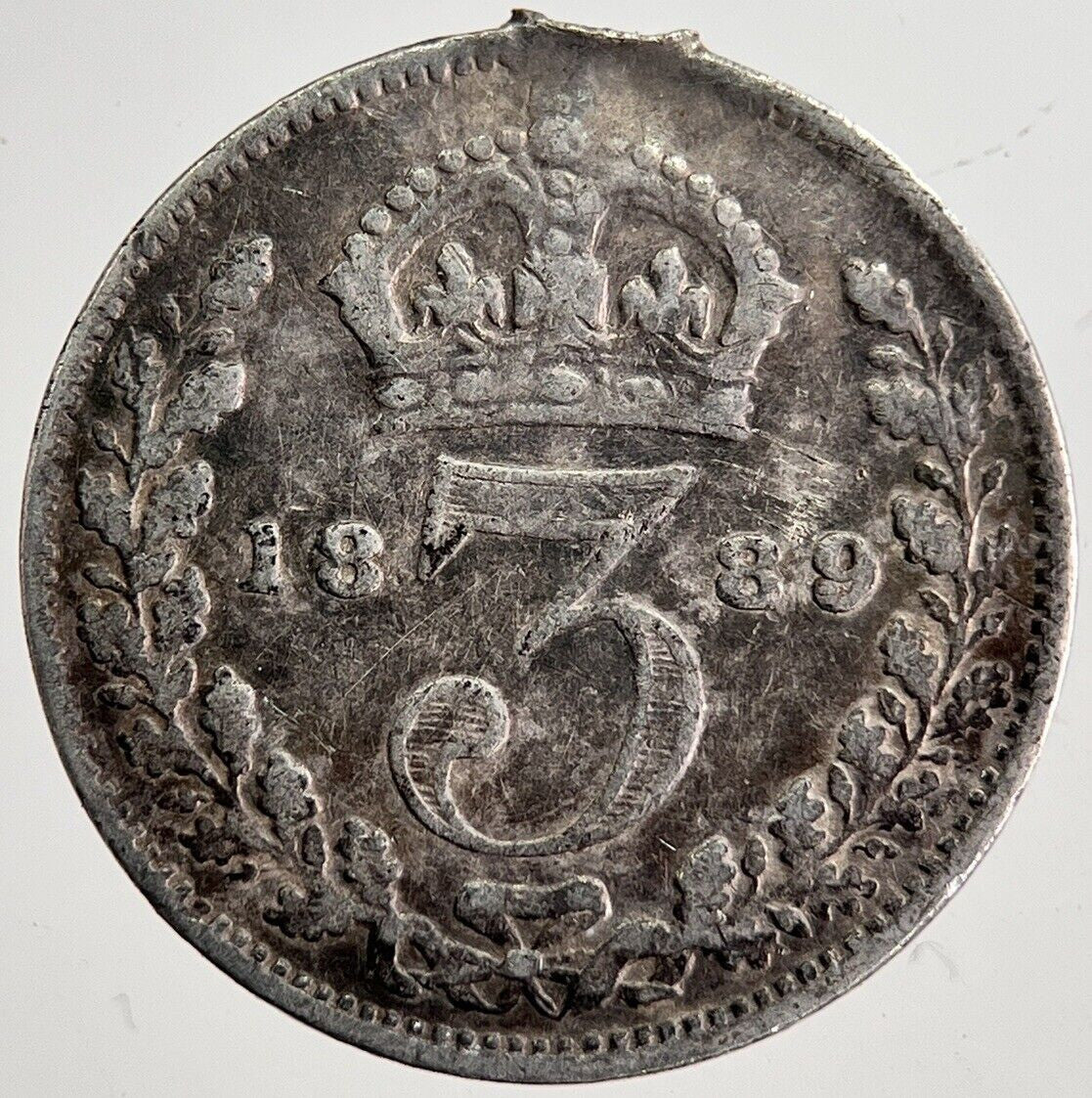 1889 Victoria Threepence Silver Coin | Fine Collectable Grade | a8697