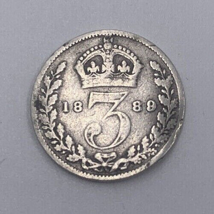 1889 Victoria Threepence | British Silver Coin | Collectable Grade | a53