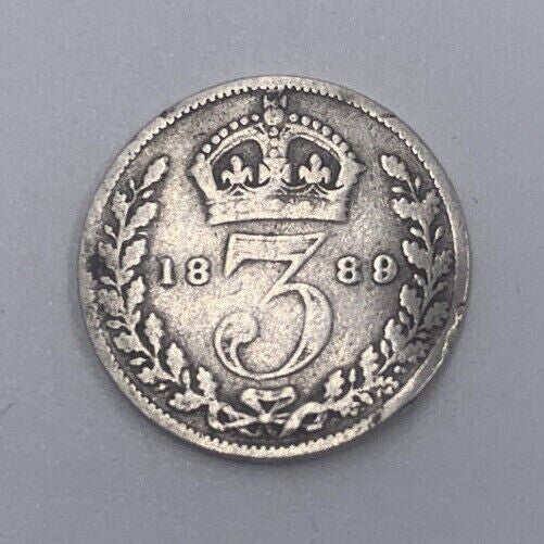 1889 Victoria Threepence | British Silver Coin | Collectable Grade | a53