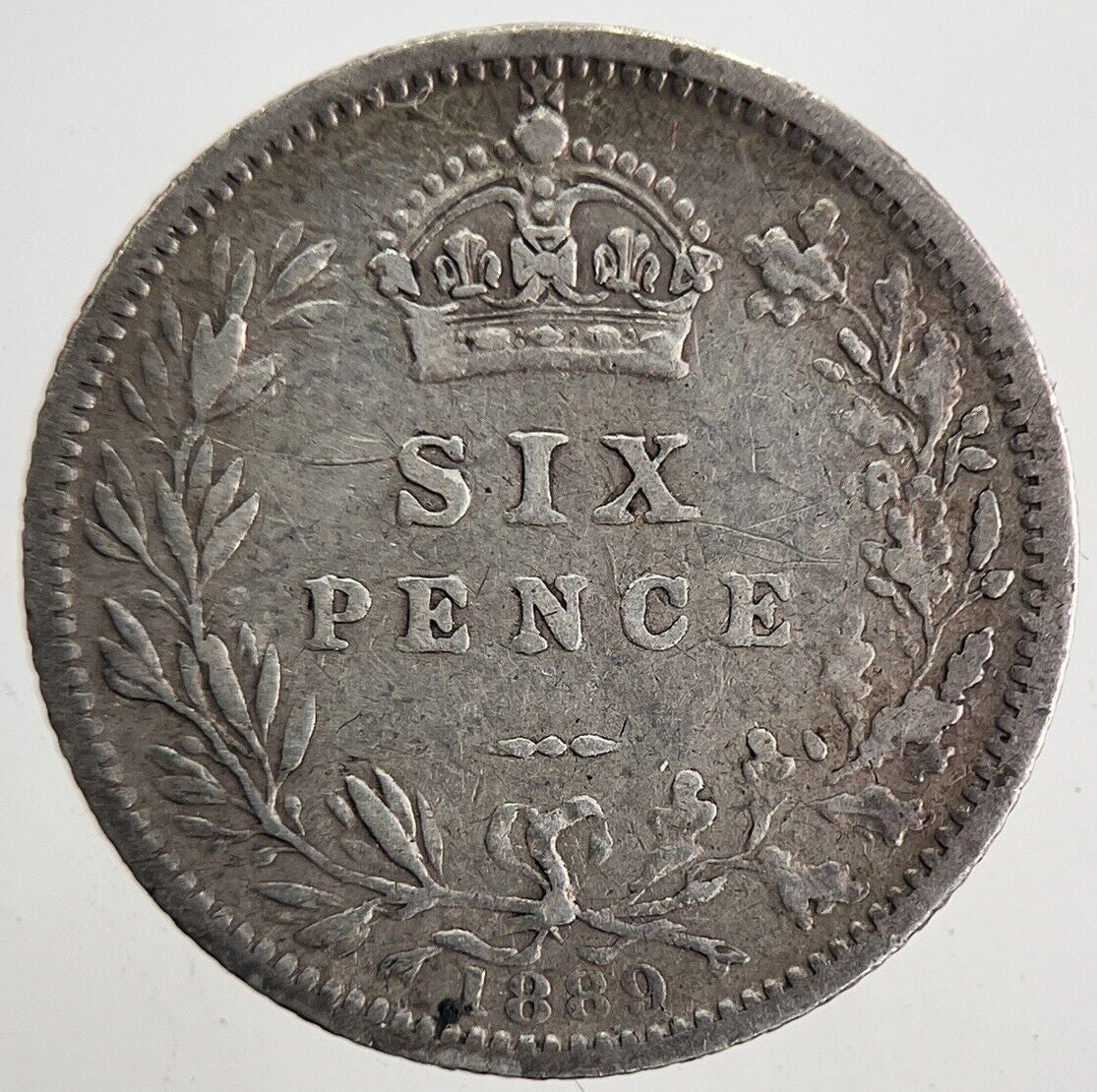 1889 Victoria Sixpence Silver Coin | Fine Collectable Grade | a9895