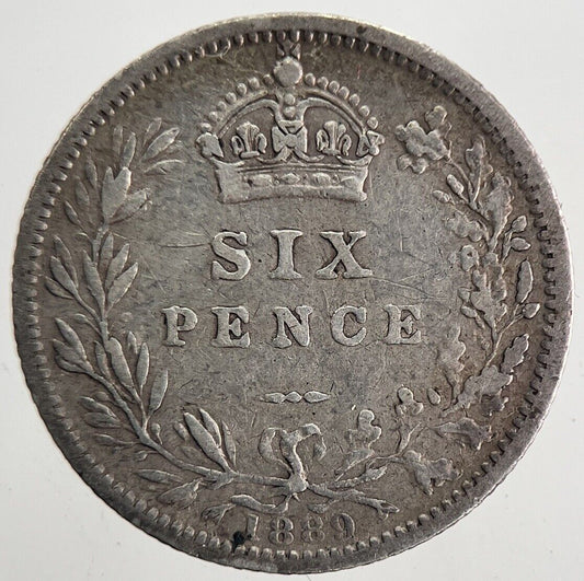 1889 Victoria Sixpence Silver Coin | Fine Collectable Grade | a9895