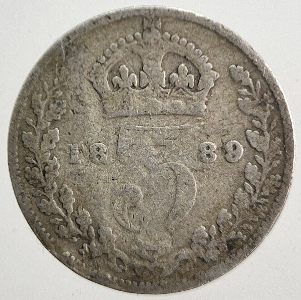1889 Victoria Threepence Silver Coin | Fair Grade | a7257