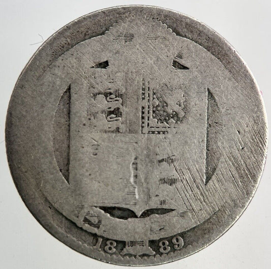 1889 Victoria Shilling Silver Coin | Fair Grade