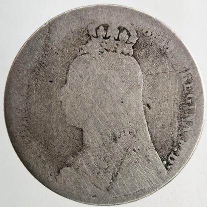 1889 Victoria Shilling Silver Coin | Fair Grade