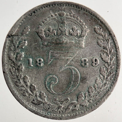 1889 Victoria Threepence Silver Coin | Fine Collectable Grade