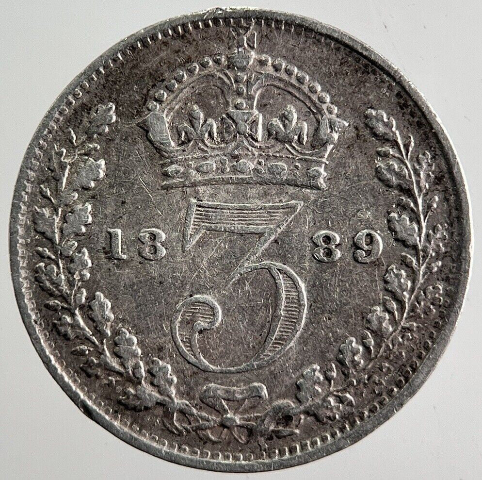 1889 Victoria Threepence Silver Coin | Fine Collectable Grade