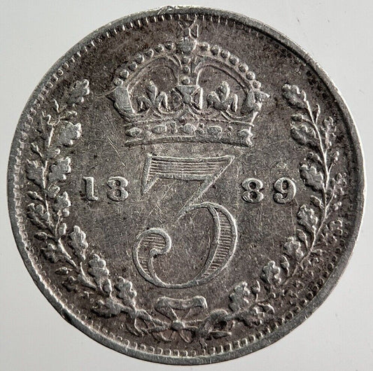 1889 Victoria Threepence Silver Coin | Fine Collectable Grade