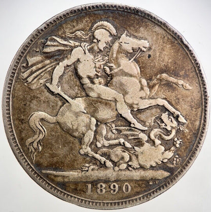 1890 Victoria Crown Silver Coin | Fine Collectable Grade | a3735