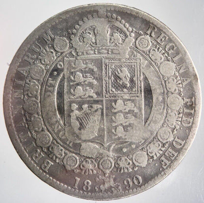 1890 Victoria Half-Crown Silver Coin | Collectable Grade | a4498
