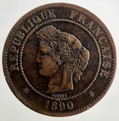 1890 France 5 Centimes Coin | Fine Collectable Grade