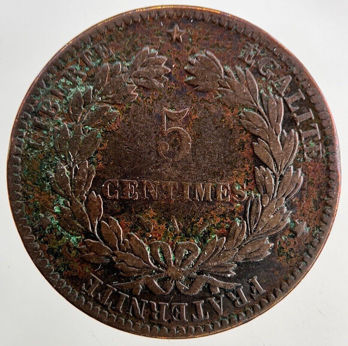 1890 France 5 Centimes Coin | Fine Collectable Grade