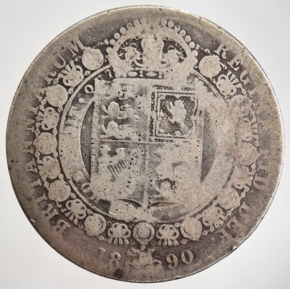 1890 Jubilee Head Victoria Half-Crown Silver Coin | Fair Grade | a2465