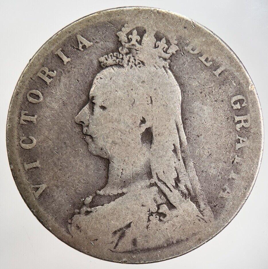 1890 Jubilee Head Victoria Half-Crown Silver Coin | Fair Grade | a2465