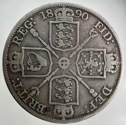 1890 Victoria Double-Florin Silver Coin | Fine Collectable Grade
