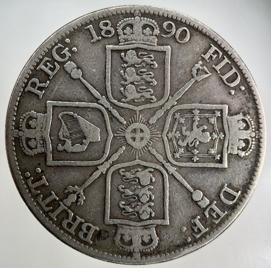 1890 Victoria Double-Florin Silver Coin | Fine Collectable Grade