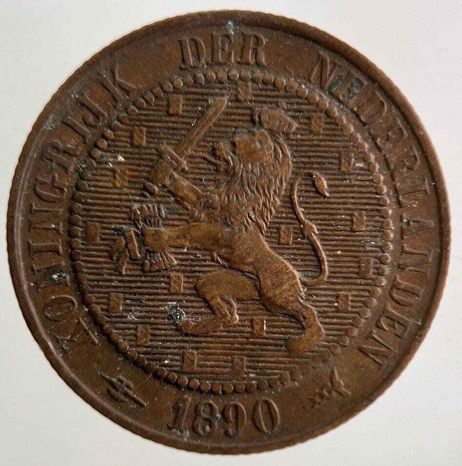 1890 Netherlands 2 1/2 Cent Coin | Fine Collectable Grade