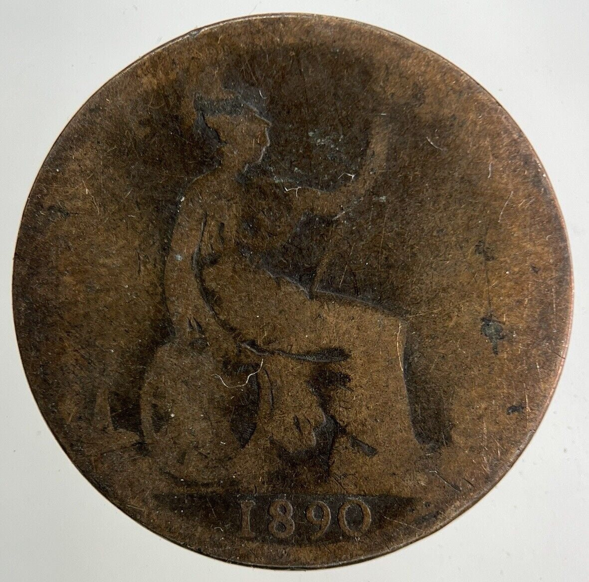 1890 Victoria Half-Penny Coin | Fair Grade