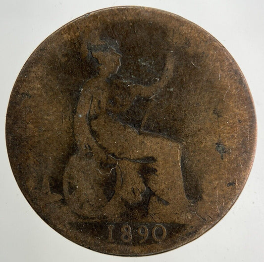 1890 Victoria Half-Penny Coin | Fair Grade