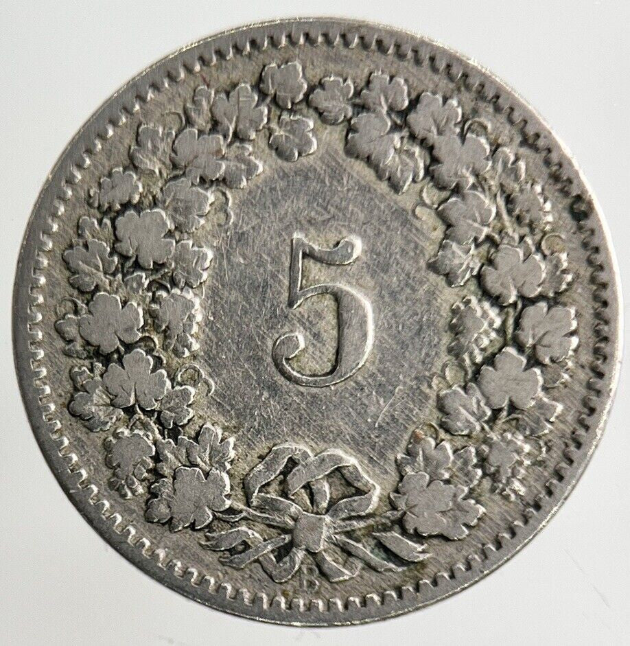 1890 Switzerland Swiss 5 Rappen Coin | Collectable Grade