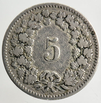 1890 Switzerland Swiss 5 Rappen Coin | Collectable Grade