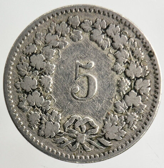 1890 Switzerland Swiss 5 Rappen Coin | Collectable Grade