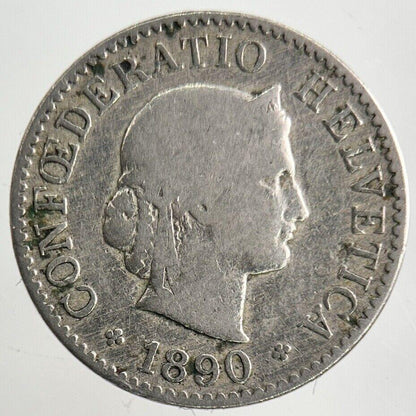 1890 Switzerland Swiss 5 Rappen Coin | Collectable Grade