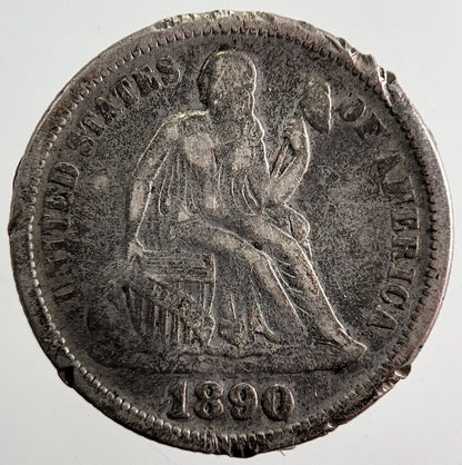 1890 US USA One Dime Silver Coin | Collectable Grade