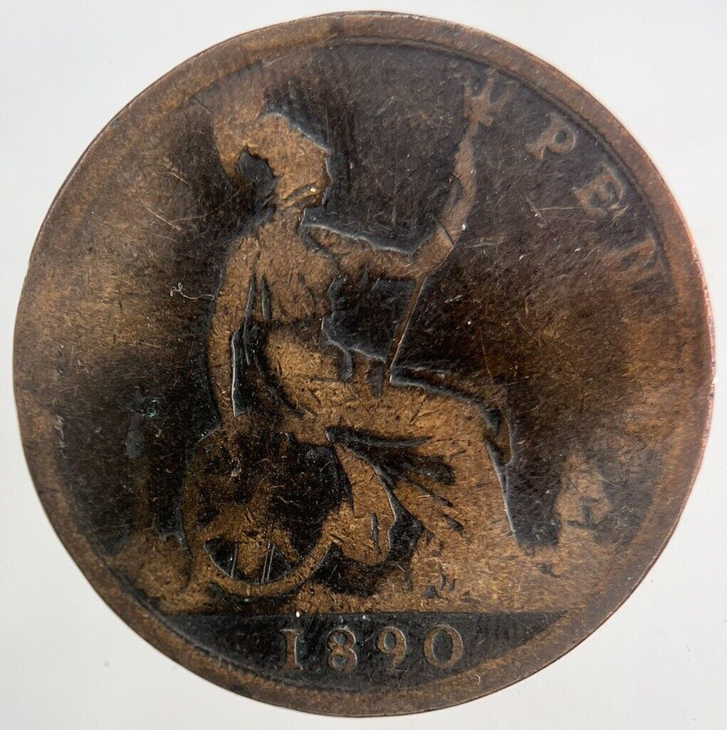 1890 Victoria One Penny Coin | Collectable Grade