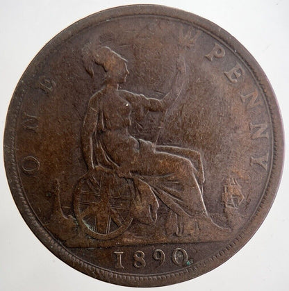 1890 Victoria One Penny Coin | Collectable Grade | a5666