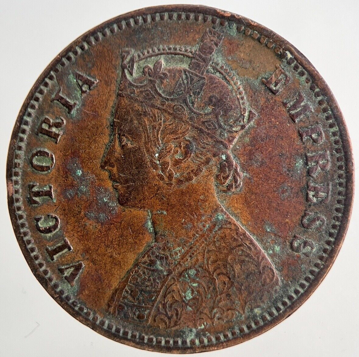 1890 Victoria One Quarter 1/4 Anna Coin | Very High Grade