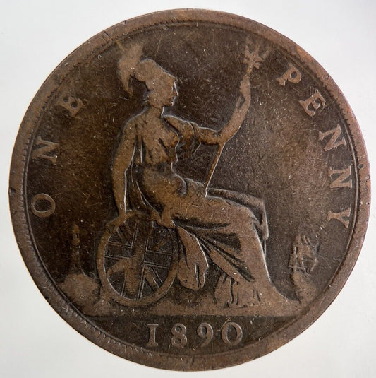 1890 Victoria One Penny Coin | Collectable Grade