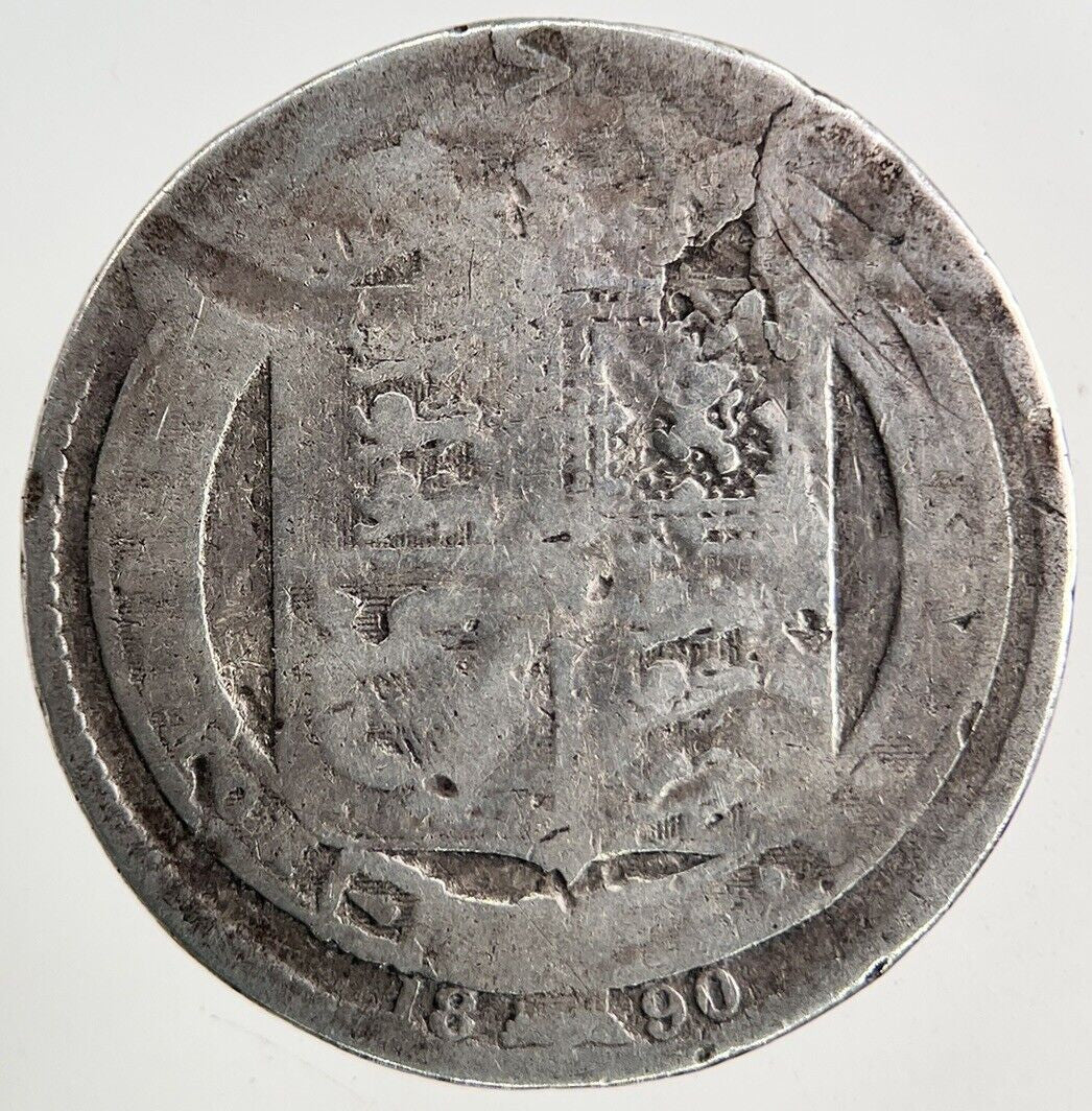 1890 Victoria One Shilling Silver Coin | Fair Grade