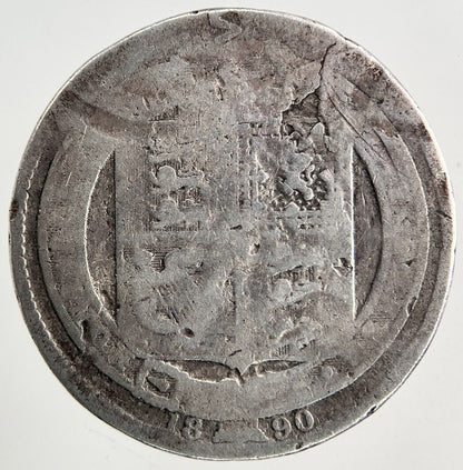 1890 Victoria One Shilling Silver Coin | Fair Grade