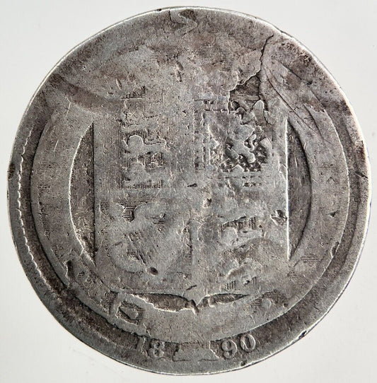 1890 Victoria One Shilling Silver Coin | Fair Grade