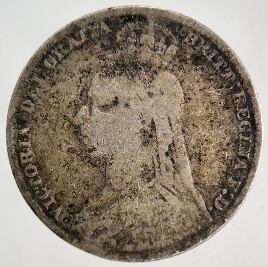 1890 Victoria Silver Shilling Coin | Fair Grade