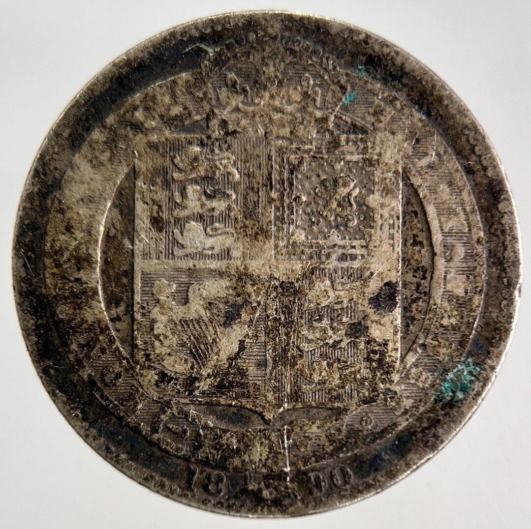 1890 Victoria Silver Shilling Coin | Fair Grade