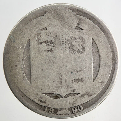 1890 Victoria Shilling Silver Coin | Worn Grade