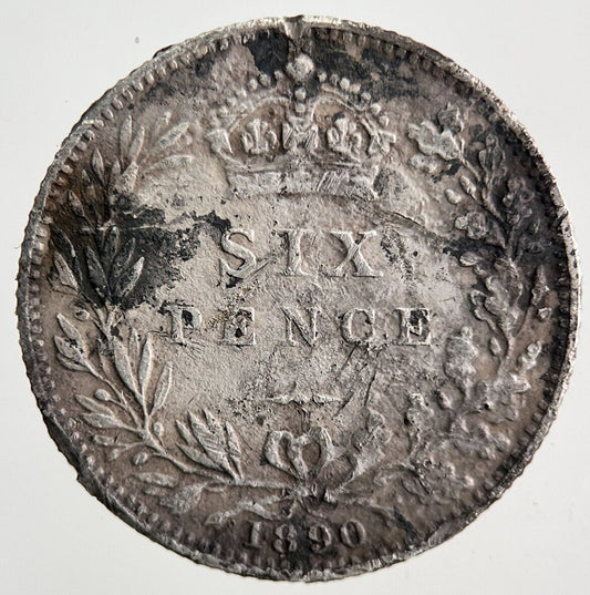 1890 Victoria Sixpence Silver Coin | Fine Collectable Grade