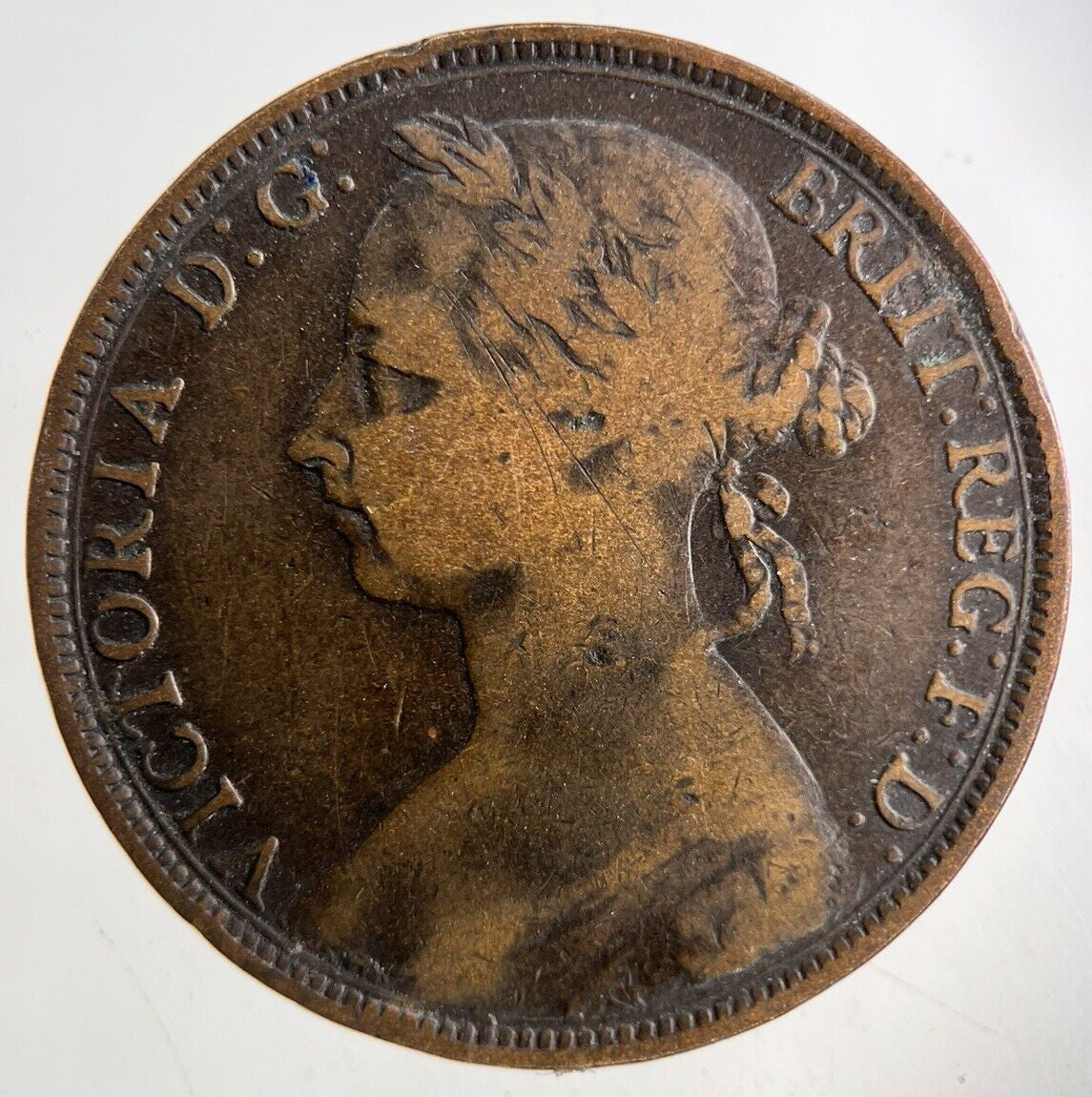 1890 Victoria One Penny Coin | Fine Collectable Grade