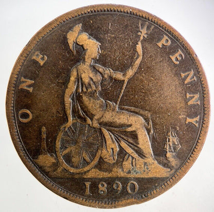1890 Victoria One Penny Coin | Fine Collectable Grade