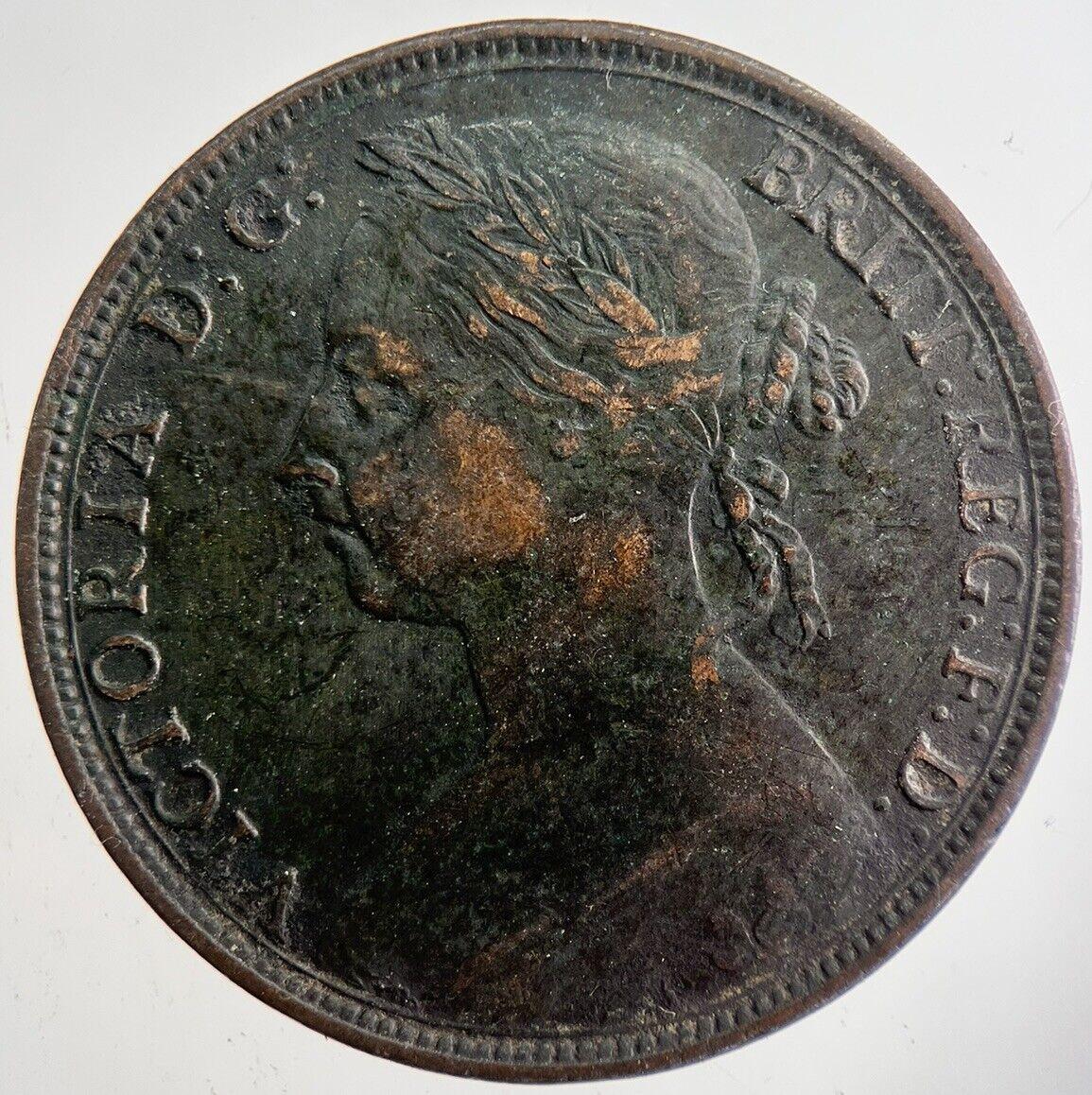 1890 Victoria One Penny Coin | Fine Collectable Grade | a7396