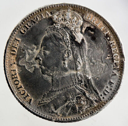 1890 Victoria Shilling Silver Coin | Fine Collectable Grade