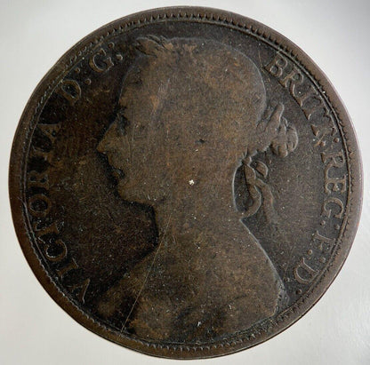 1890 Victoria One Penny Coin | Collectable Grade