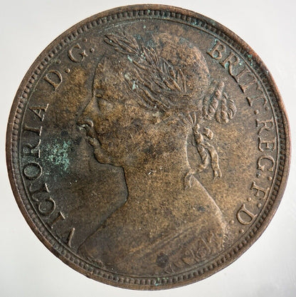 1890 Victoria One Penny Coin | Fine Collectable Grade