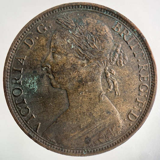 1890 Victoria One Penny Coin | Fine Collectable Grade