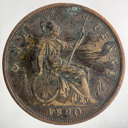 1890 Victoria One Penny Coin | Fine Collectable Grade