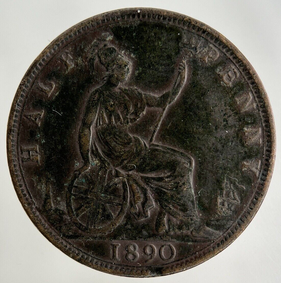 1890 Victoria Half-Penny Coin | Very High Grade