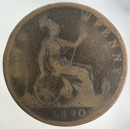 1890 Victoria One Penny Coin | Collectable Grade